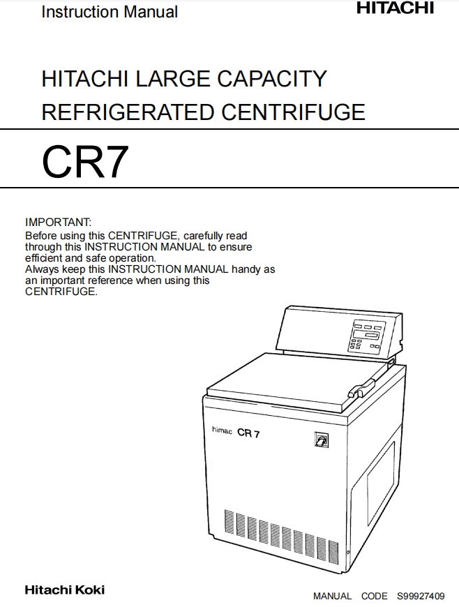 日立CR7离心机说明书